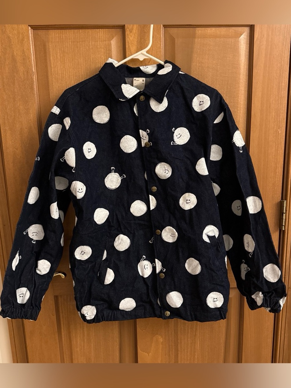 New Navy Polka Dot Smiley Face Jacket